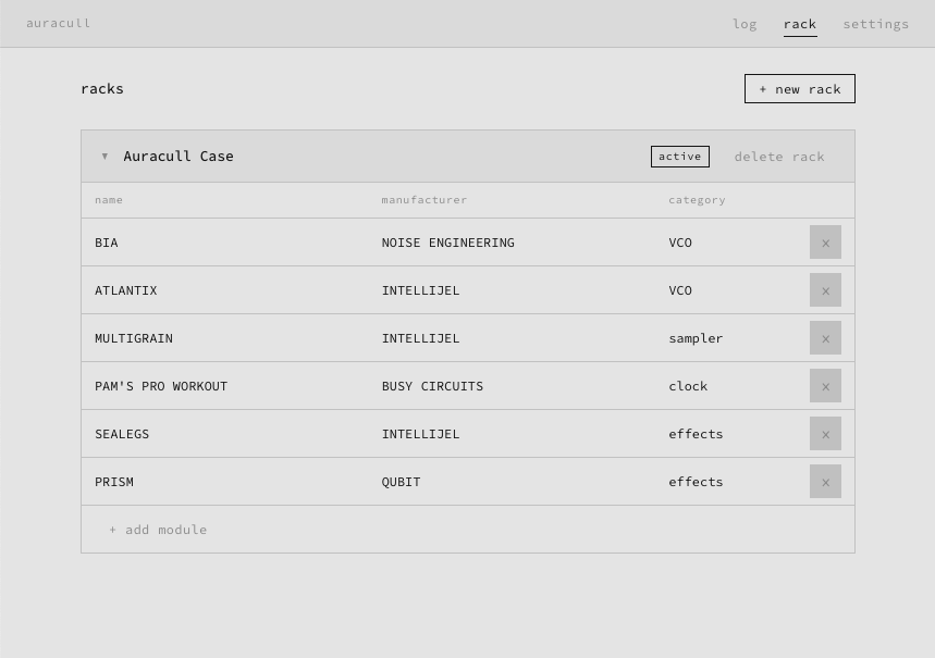 auracull sketch rack view